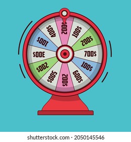 Rotating colorful wheel of luck or fortune. Roulette fortune spinning wheels, casino wheel. Colorful Wheel fortune.