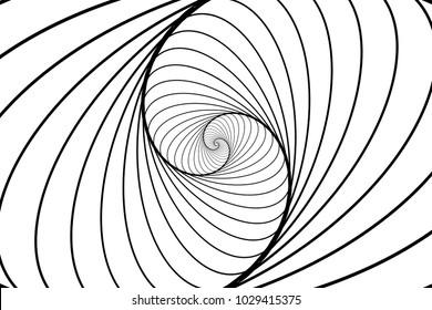  Rotating concentric ellipse, Ellipse optical illusion pattern - black and white, Geometric abstract background