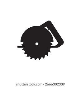 Rotating cutting circular saw vector icon isolated on white background