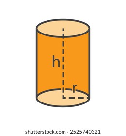 fórmula de cilindro rotativo vetor plano design ilustração isolado fundo