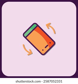 Rotating Device Icon: Mobile Screen Rotation Illustration