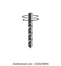 rotating drill bit icon vector illustration concept design template