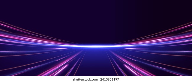 Rotating dynamic neon circle. Colored shiny sparks of spiral wave. Curved bright speed line swirls. Abstract background rotational border lines.	