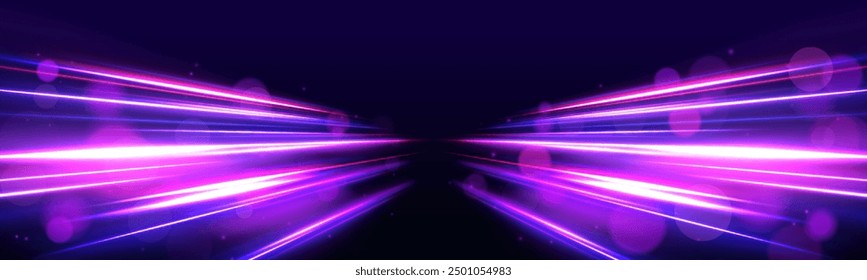 Rotating dynamic neon circle. Colored shiny sparks of spiral wave. Curved bright speed line swirls. Abstract background rotational border lines.	