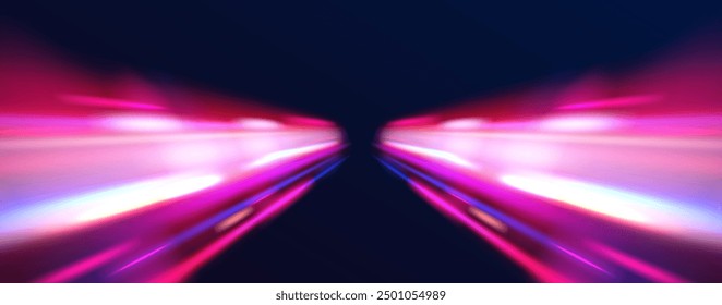 Rotating dynamic neon circle. Colored shiny sparks of spiral wave. Curved bright speed line swirls. Abstract background rotational border lines.	