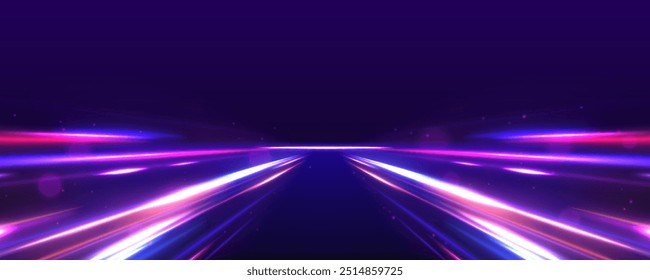 Rotating dynamic neon circle. Colored shiny sparks of spiral wave. Curved bright speed line swirls. Abstract background rotational border lines.	