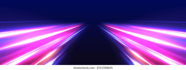 Rotating dynamic neon circle. Colored shiny sparks of spiral wave. Curved bright speed line swirls. Abstract background rotational border lines.	