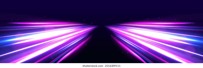 Rotating dynamic neon circle. Colored shiny sparks of spiral wave. Curved bright speed line swirls. Abstract background rotational border lines.	