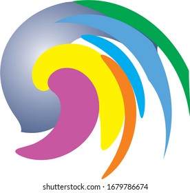 Rotating element. Swirl, colorful paint spiral. Vector background, logo element, eps 10
