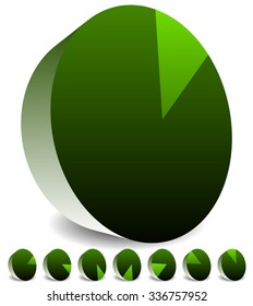 Rotating empty radar screen or sonar display. Segmented circles with thin slices.