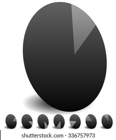 Rotating empty radar screen or sonar display. Segmented circles with thin slices.