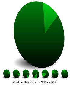 Rotating empty radar screen or sonar display. Segmented circles with thin slices.