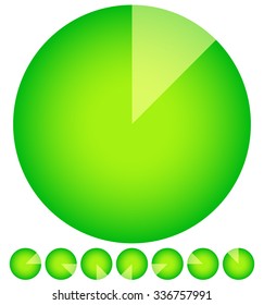 Rotating empty radar screen or sonar display. Segmented circles with thin slices.