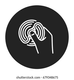 Rotating Fidget Spinner Toy in Hand Icon Vector Isolated