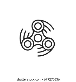 Rotating Fidget Spinner Toy Icon Vector Isolated