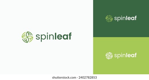 Rotating four leaf logo design