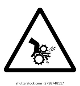 Rotating Gear Can Nip Hazard Symbol Sign ,Vector Illustration, Isolate On White Background Label. EPS10