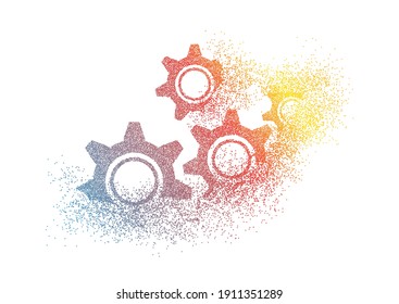Rotating gear .Engineering industry.Rotating mechanism of round parts .Vector illustration.	