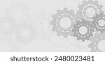Rotating gears. Engineering industry. Technology Banner. Vector illustration.