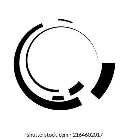 Rotating geometric sci-fi GUI UI hud circle, circular icon, element