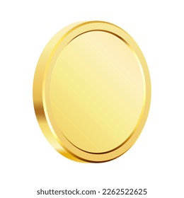 Moneda de oro rotante. Dinero dorado. Aplicable a juegos de azar, jackpot o ilustración bancaria o financiera. Se puede usar para premios de videojuegos, cintas. Ilustración vectorial.