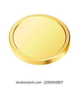 Moneda de oro rotante. Dinero dorado. Aplicable a juegos de azar, jackpot o ilustración bancaria o financiera. Se puede usar para premios de videojuegos, cintas. Ilustración vectorial.