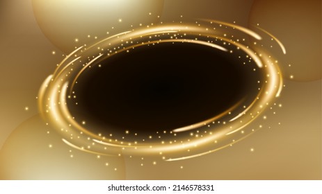 Rotating Gold rays with sparks Background. Suitable for product advertising, product design, and other. Widescreen Vector illustration