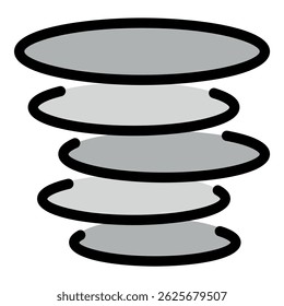 Rotating gray concentric ellipses creating a visual effect of movement and suggesting a tornado or spring