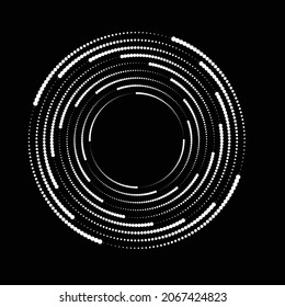 Rotación de puntos de medio tono en forma espiral para libros de historietas . fuegos artificiales Fondo de explosión . Ilustración vectorial. Logotipo circular Starburst. Elemento de diseño espiral . Resumen Rayos de estrellas geométricas . Salto de sol.