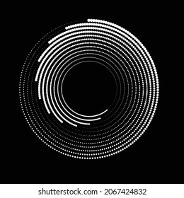 Rotación de puntos de medio tono en forma espiral para libros de historietas . fuegos artificiales Fondo de explosión . Ilustración vectorial. Logotipo circular Starburst. Elemento de diseño espiral . Resumen Rayos de estrellas geométricas . Salto de sol.