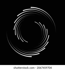 Rotación de puntos de medio tono en forma espiral para libros de historietas . fuegos artificiales Fondo de explosión . Ilustración vectorial. Logotipo circular Starburst. Elemento de diseño espiral . Resumen Rayos de estrellas geométricas . Salto de sol.