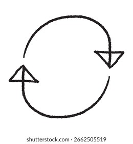 Vetor de seta desenhada à mão girando
