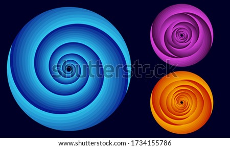 rotating hypnotic circles in differents colors and rotations