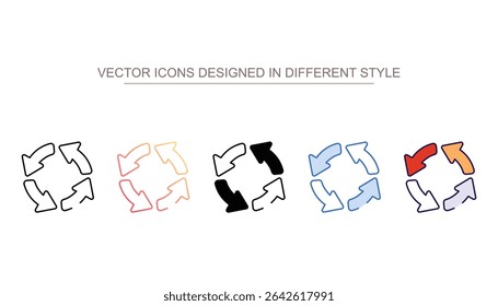Rotierendes Symboldesign mit weißem Hintergrund - Stockgrafik