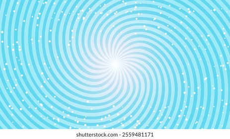 Rotating light blue glitter radiation Background illustration.