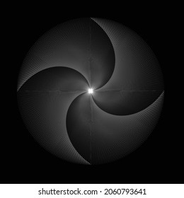 Rotating Lines in Spiral Form for comic books . fireworks Explosion background . Vector Illustration . Starburst round Logo . Spiral Design element . Abstract Geometric star rays . Sunburst .