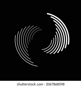 Rotating lines in Spiral Form for comic books . Vortex background . Vector Illustration . Round Logo . Spiral Design element .