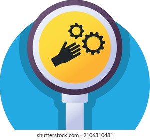 Rotating Machinery Concept, Moving Parts Vector Icon Design, Modern traffic guide warning sign, Regulatory and recognisable symbol, Mandatory Road signage stock illustration