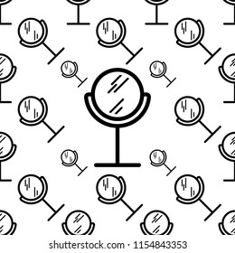 Rotating Mirror Icon Seamless Pattern Vector Art Illustration