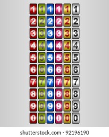 Rotating Numbers in various colors