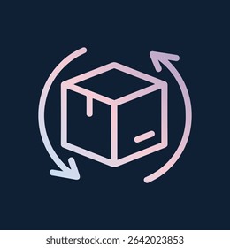 Rotating Package Order Delivery Concept Art. Icon symbol illustration