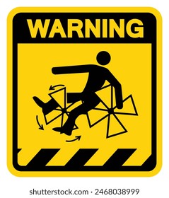 Rotating Paddles Will Crush Entangle Or Amputate Warning Sign, Vector Illustration, Isolate On White Background Label .EPS10