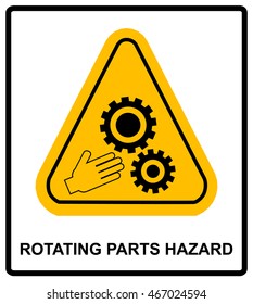 Rotating Parts Hazard sign, vector illustration