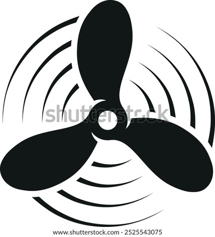 Rotating propeller. Air motion icon. Wind symbol