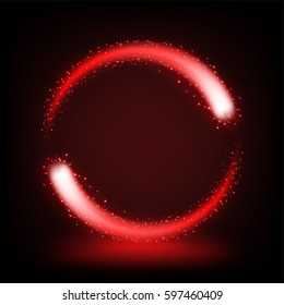 Rotating red light shiny with sparkles, Suitable for product advertising, product design, and other. Vector Illustration