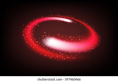 Rotating red light shiny with sparkles flat perspective view, Suitable for product advertising, product design, and other. Vector Illustration