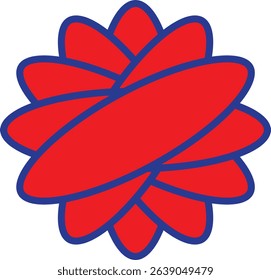 Rotating Red Swirl Flower. A dynamic red spiral flower shape, giving a sense of movement and liveliness.

