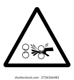 Rotating Roller on Former Hazard Symbol Sign ,Vector Illustration, Isolate On White Background Label. EPS10
