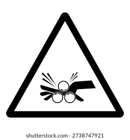 Rotating Roller on Roll Bender Hazard Symbol Sign ,Vector Illustration, Isolate On White Background Label. EPS10