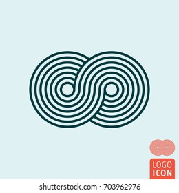 Rotating round symbol. Circle rotate icon. Vector illustration